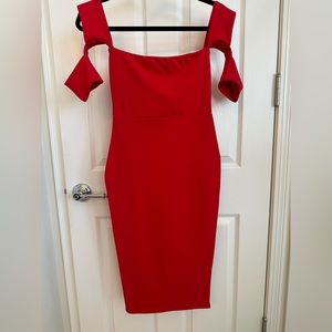 Red pencil dress